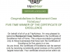 Congratulations to Restaurant Casa Veintiuno
