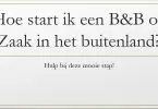 Hoe start ik een B&B