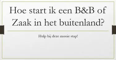 Hoe start ik een B&B